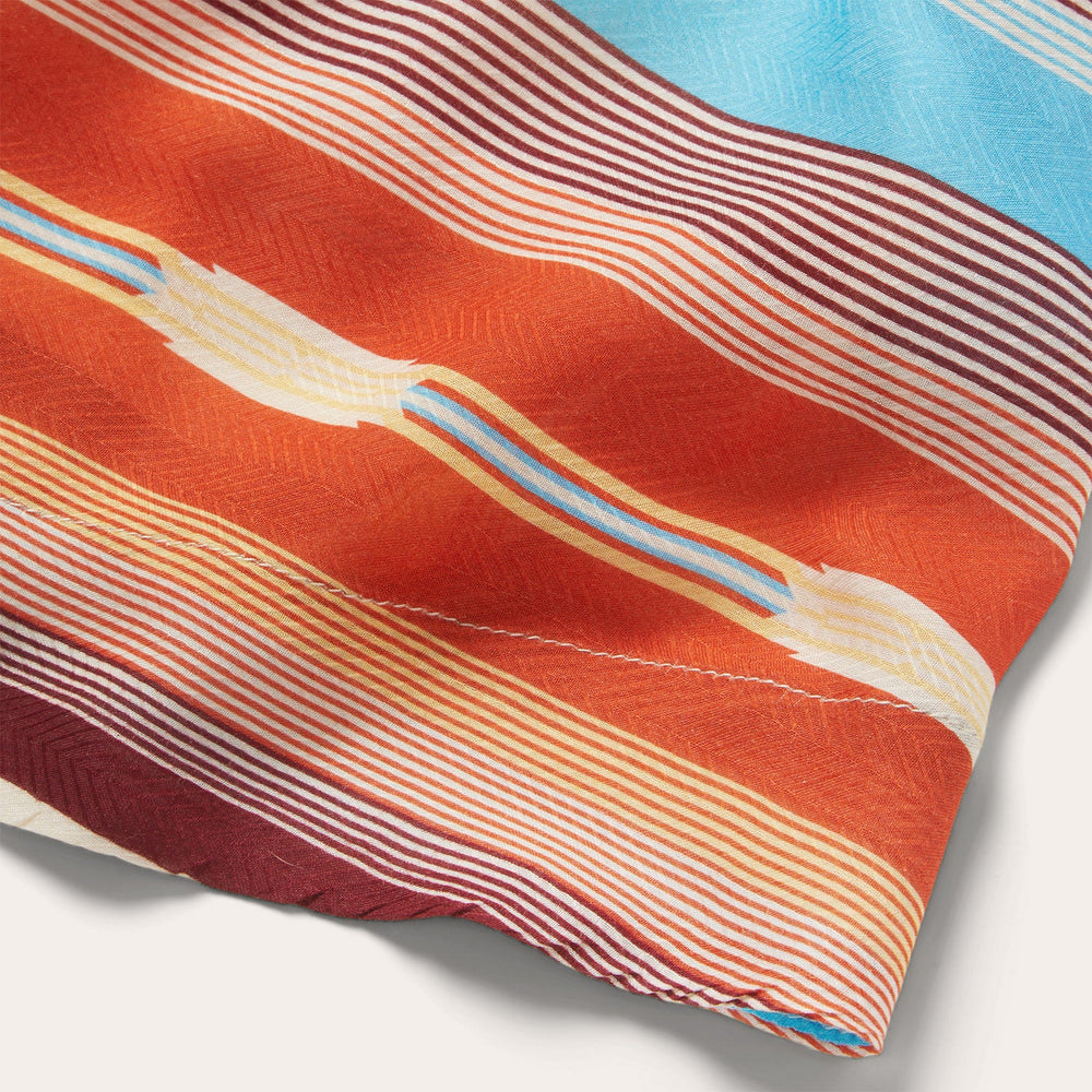 Sunset Serape Print Rayon Herringbone Wrap Front Dress Multi | Stetson Women