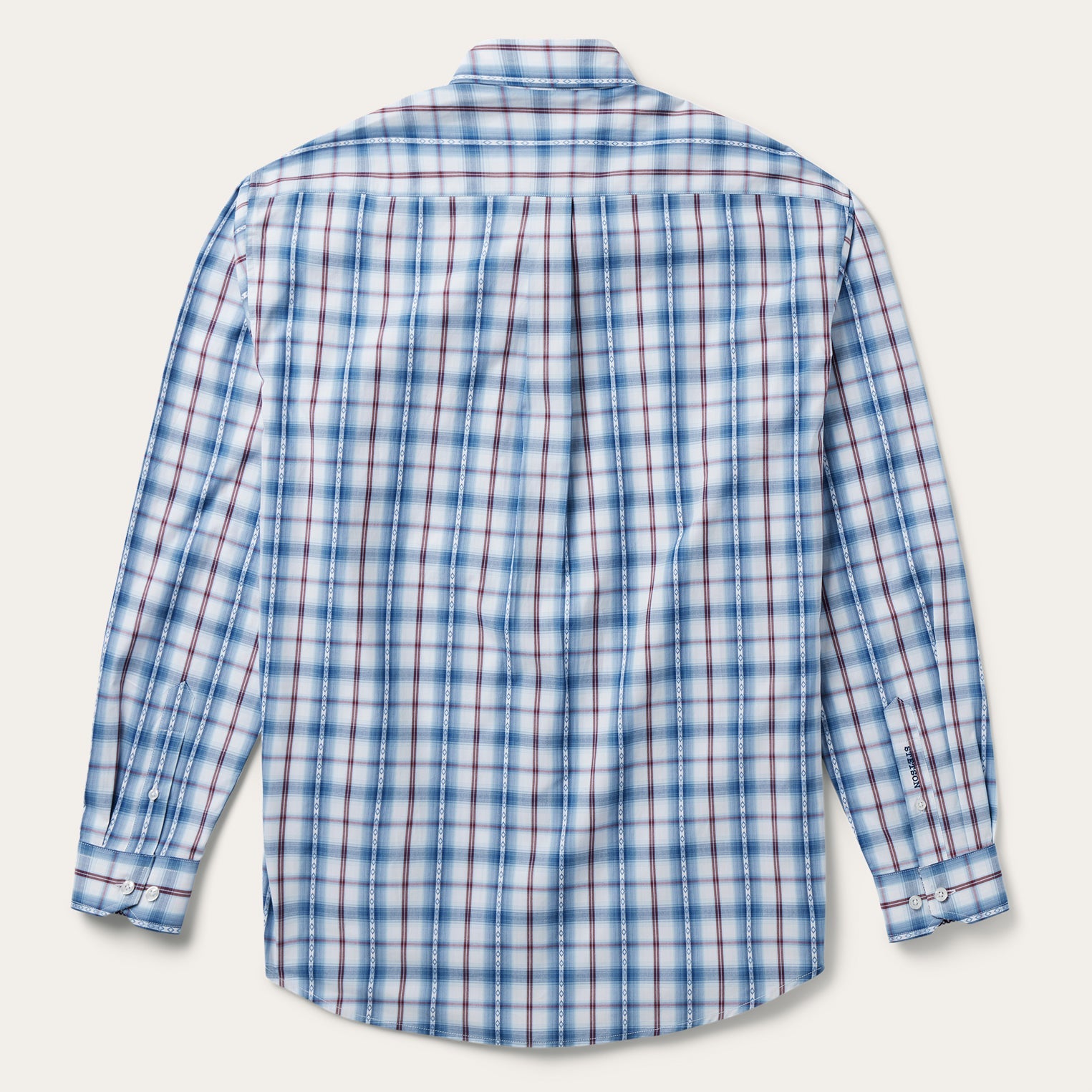 Blue Diamond Dobby Plaid Shirt Blue | Stetson Men
