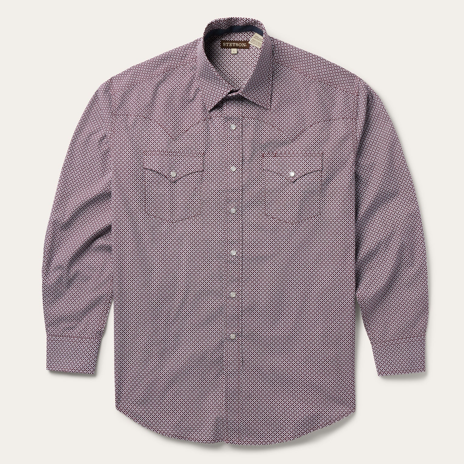 Four Point Geo Print Western Shirt Blue | Stetson Men