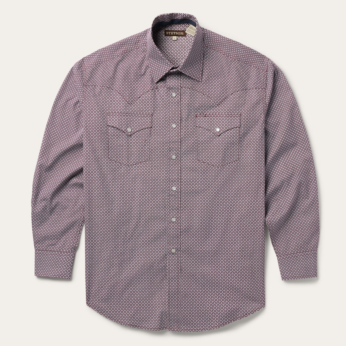 Four Point Geo Print Western Shirt Blue | Stetson Men