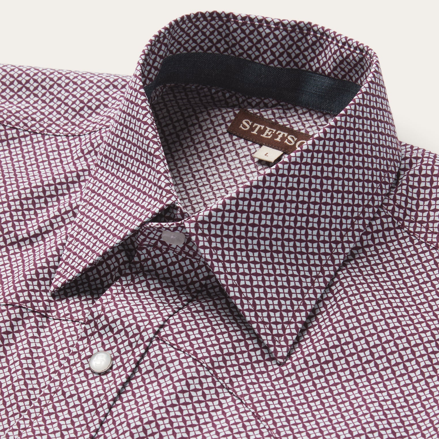Four Point Geo Print Western Shirt Blue | Stetson Men