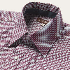 Four Point Geo Print Western Shirt Blue | Stetson Men
