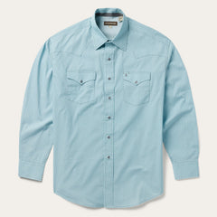 Silver Diamond Neat Print Western Shirt Blue | Stetson Men