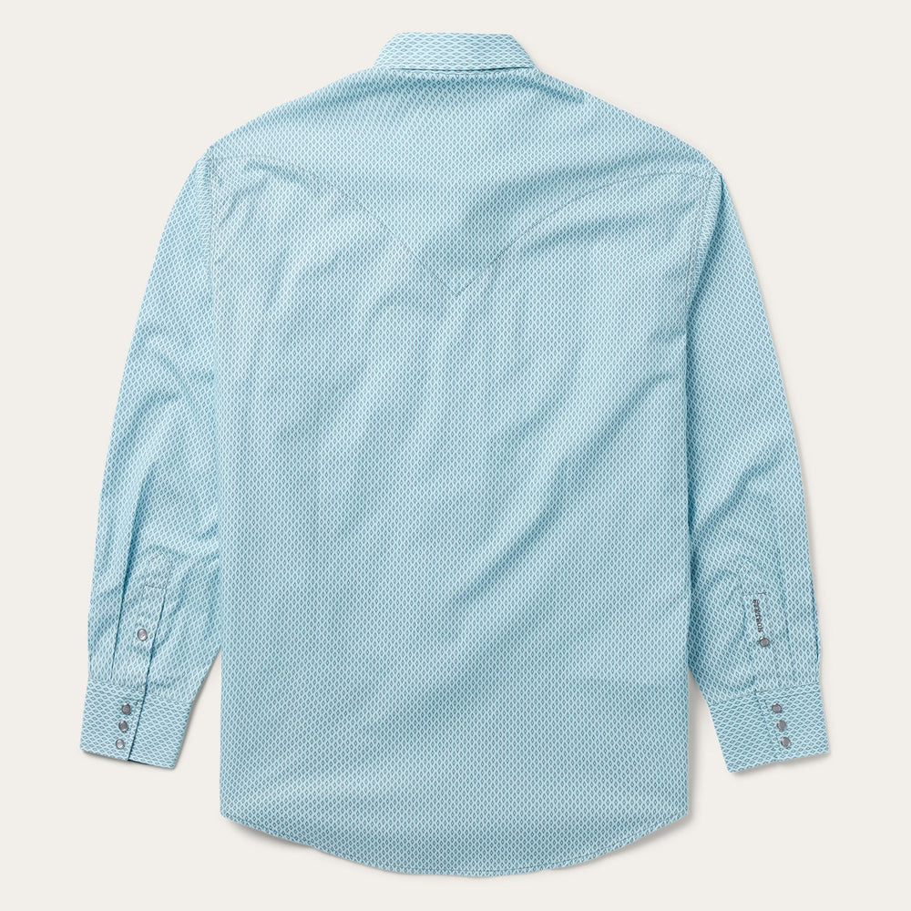 Silver Diamond Neat Print Western Shirt Blue | Stetson Men