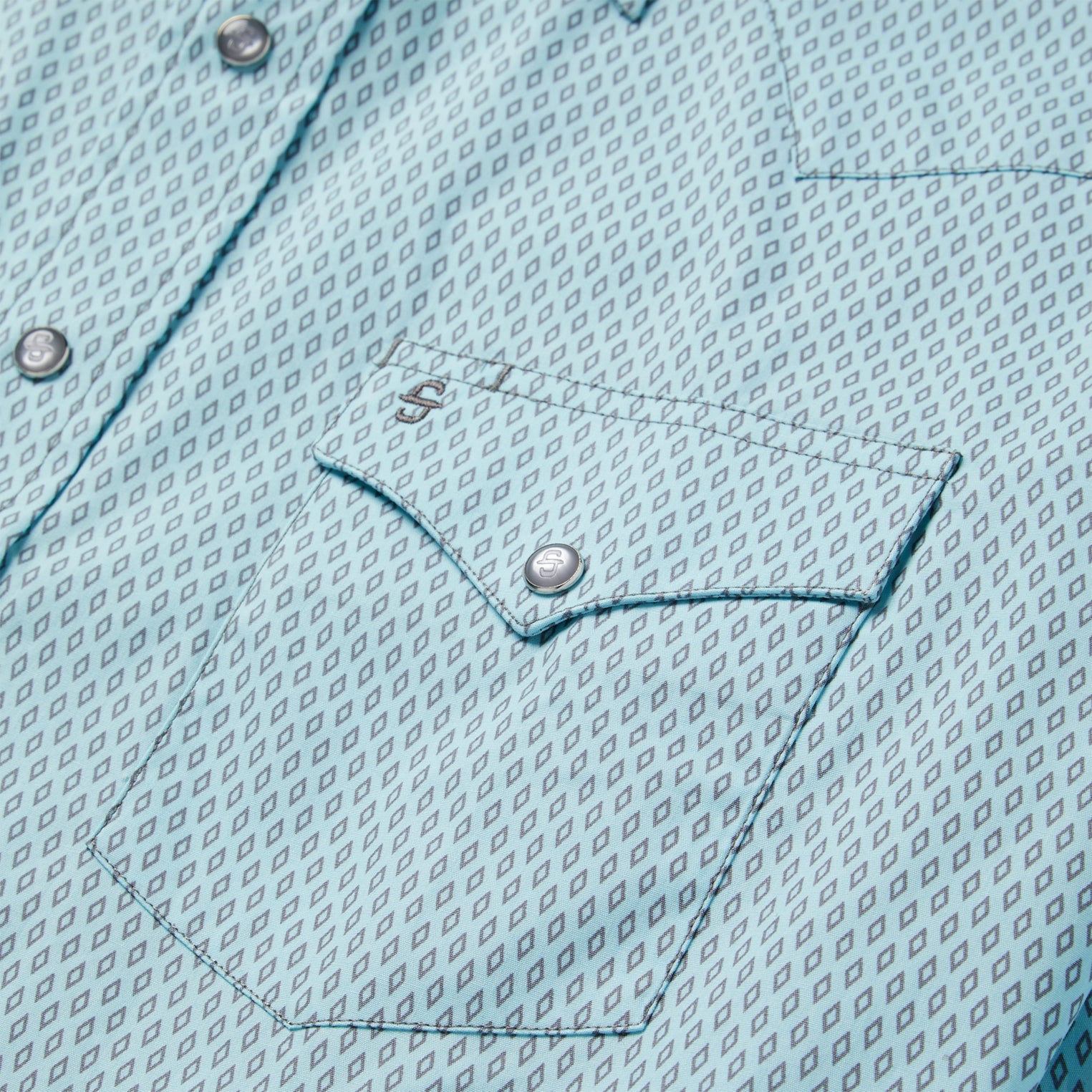Silver Diamond Neat Print Western Shirt Blue | Stetson Men