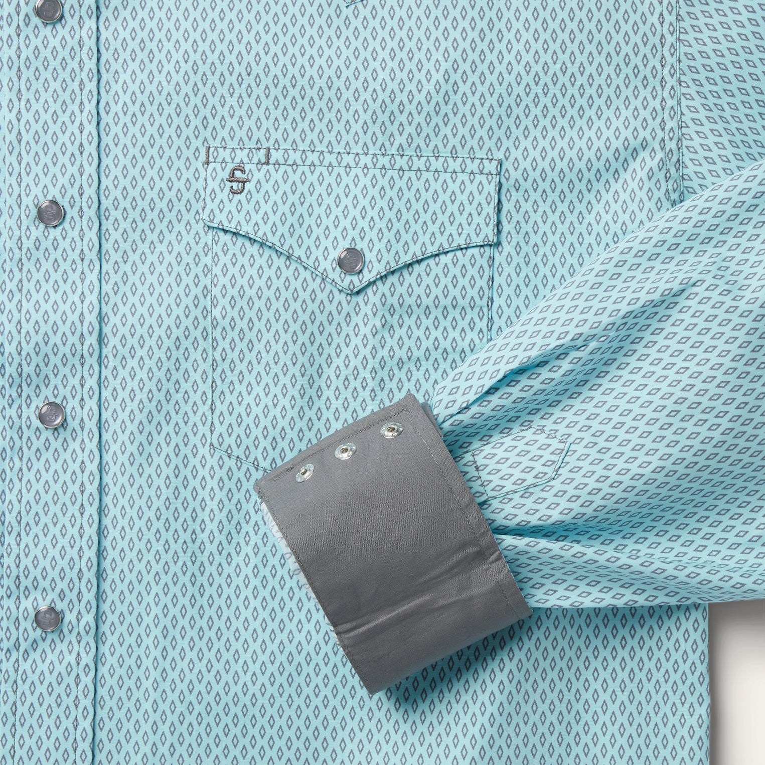 Silver Diamond Neat Print Western Shirt Blue | Stetson Men