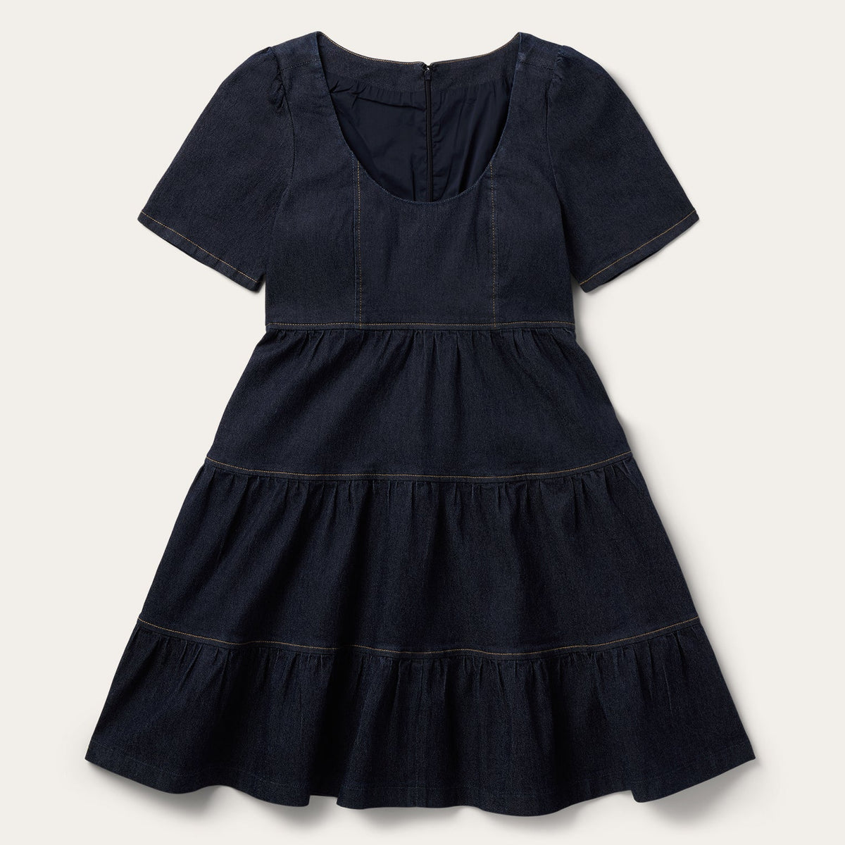 Dark Denim Dress With Contrast Top Stitching Blue | Stetson Women