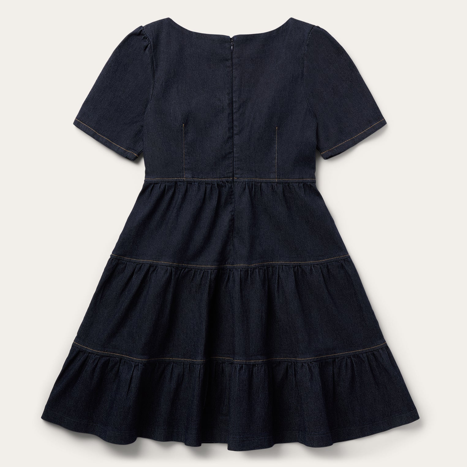 Dark Denim Dress With Contrast Top Stitching Blue | Stetson Women