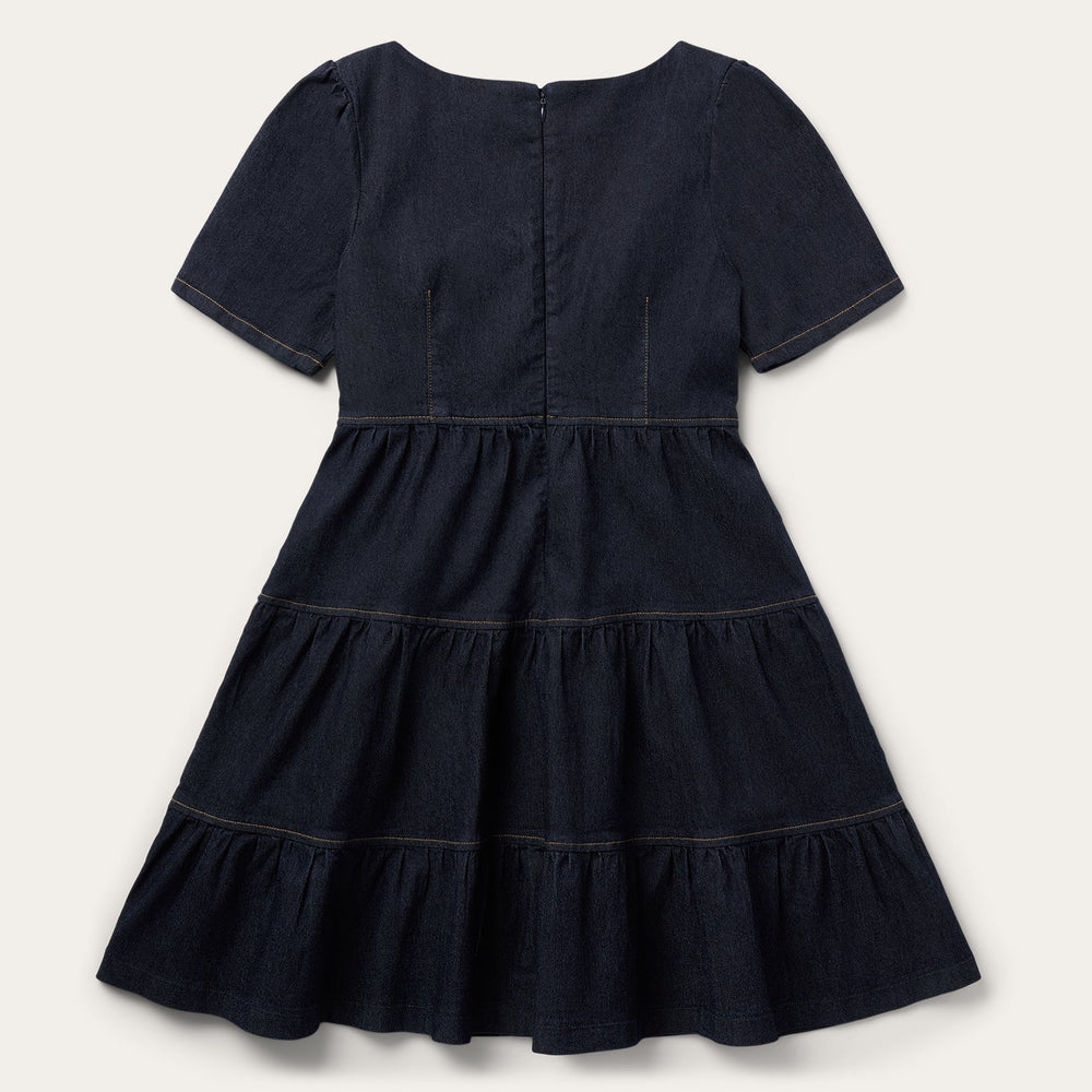 Dark Denim Dress With Contrast Top Stitching Blue | Stetson Women
