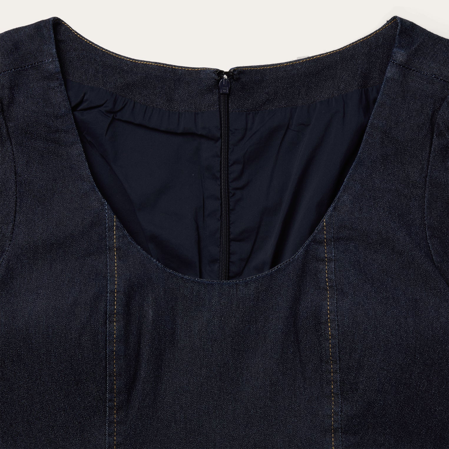Dark Denim Dress With Contrast Top Stitching Blue | Stetson Women