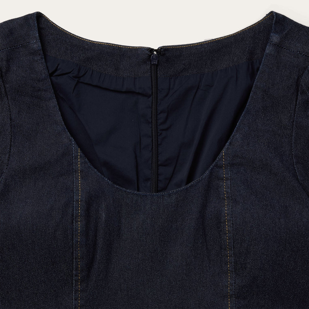 Dark Denim Dress With Contrast Top Stitching Blue | Stetson Women