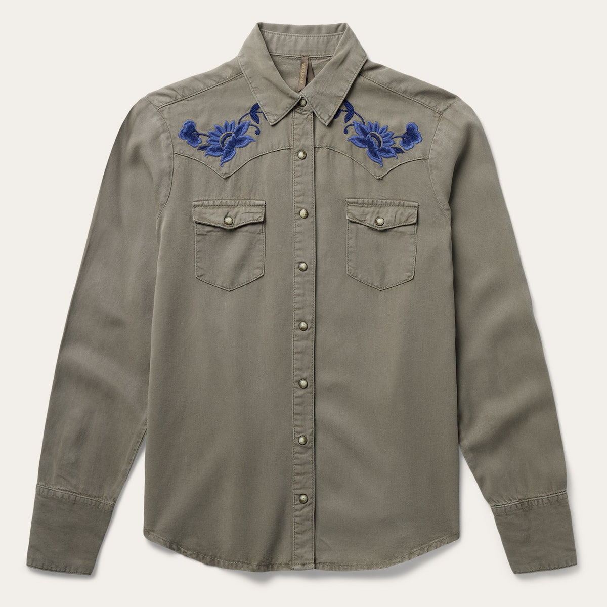 Olive Twill Western Shirt Green | Stetson Women