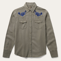 Olive Twill Western Shirt Green | Stetson Women