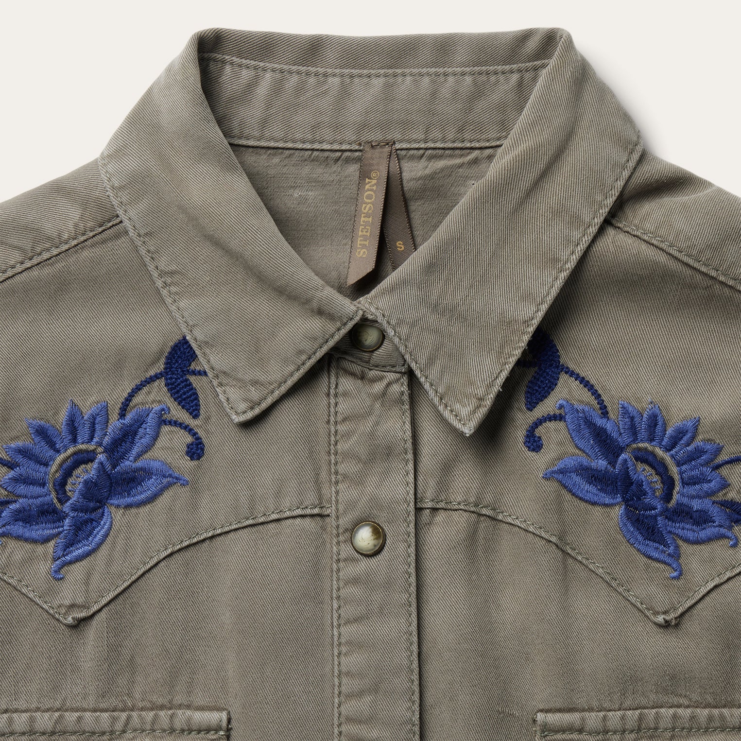 Olive Twill Western Shirt Green | Stetson Women