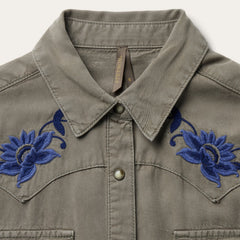 Olive Twill Western Shirt Green | Stetson Women