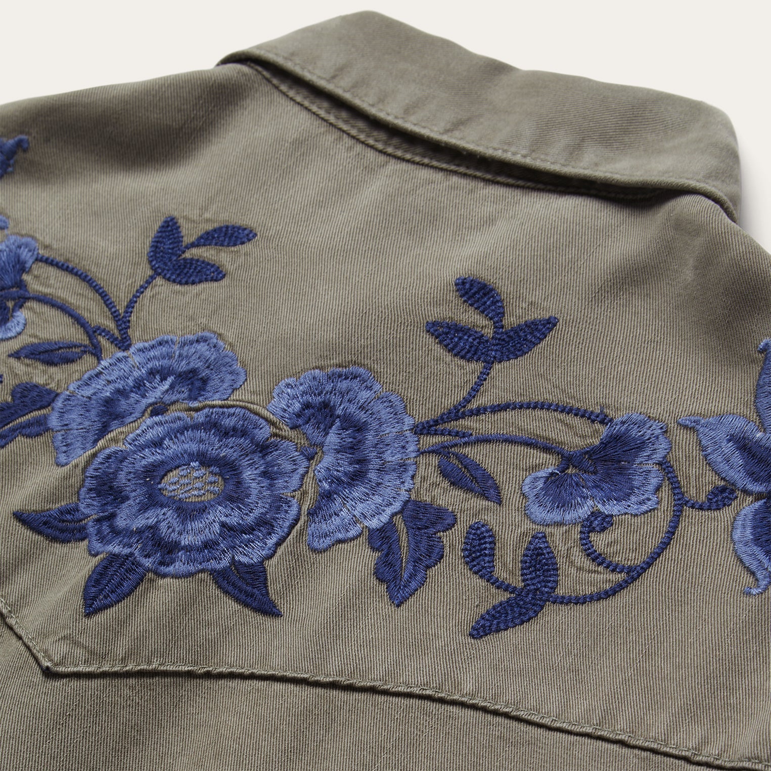 Olive Twill Western Shirt Green | Stetson Women