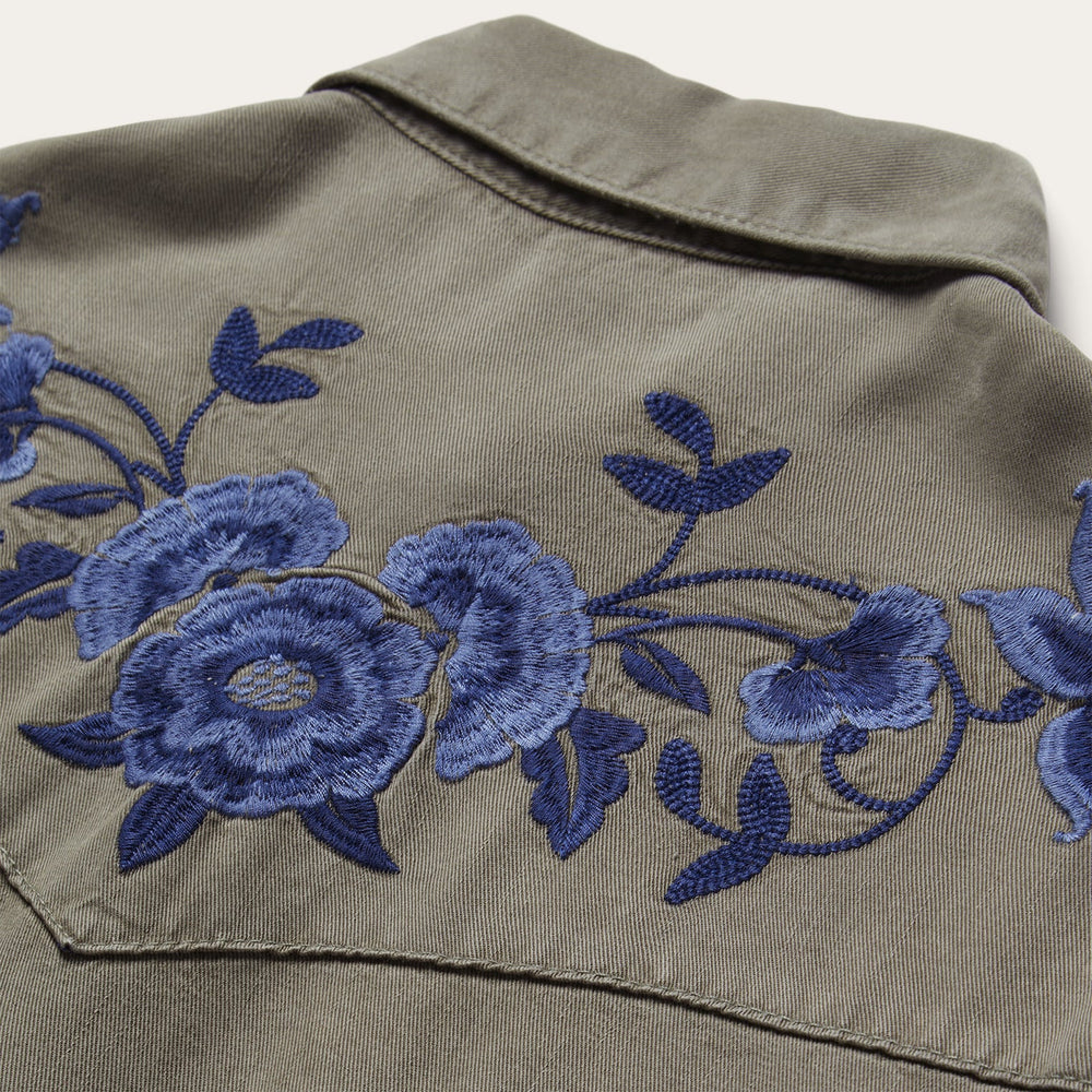Olive Twill Western Shirt Green | Stetson Women