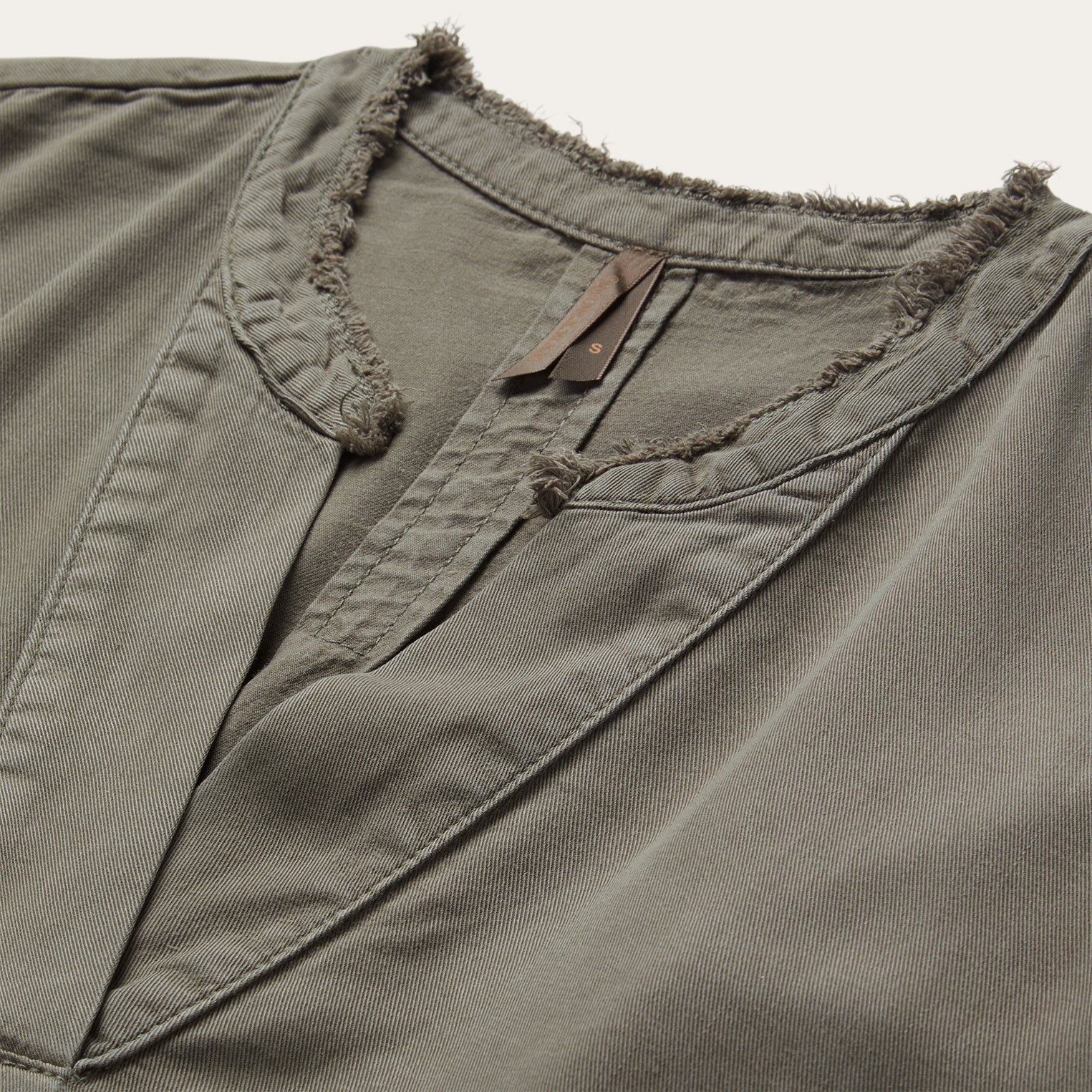 Olive Twill Peasant Blouse Green | Stetson Women
