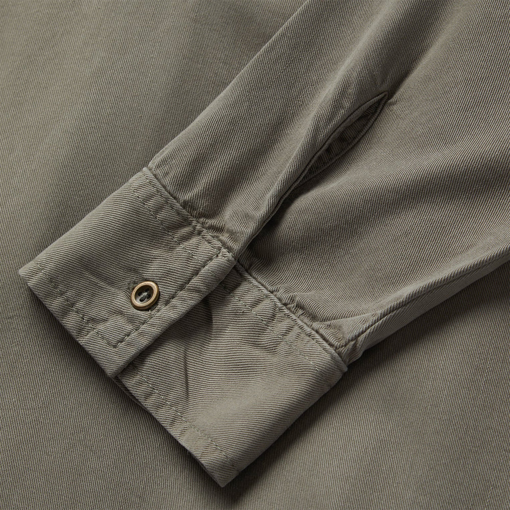 Olive Twill Peasant Blouse Green | Stetson Women