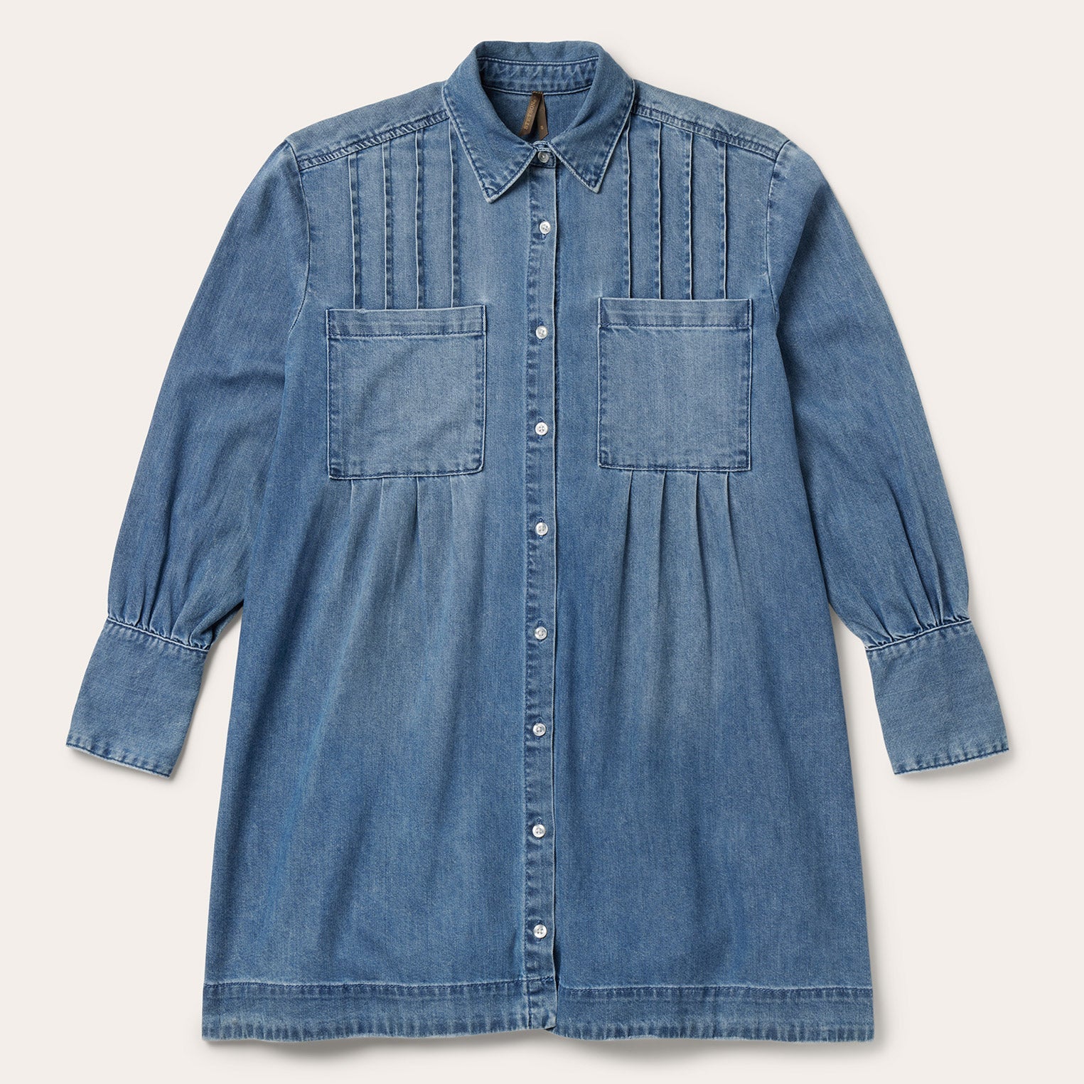 Denim Button Front Shirt Dress Blue | Stetson Women