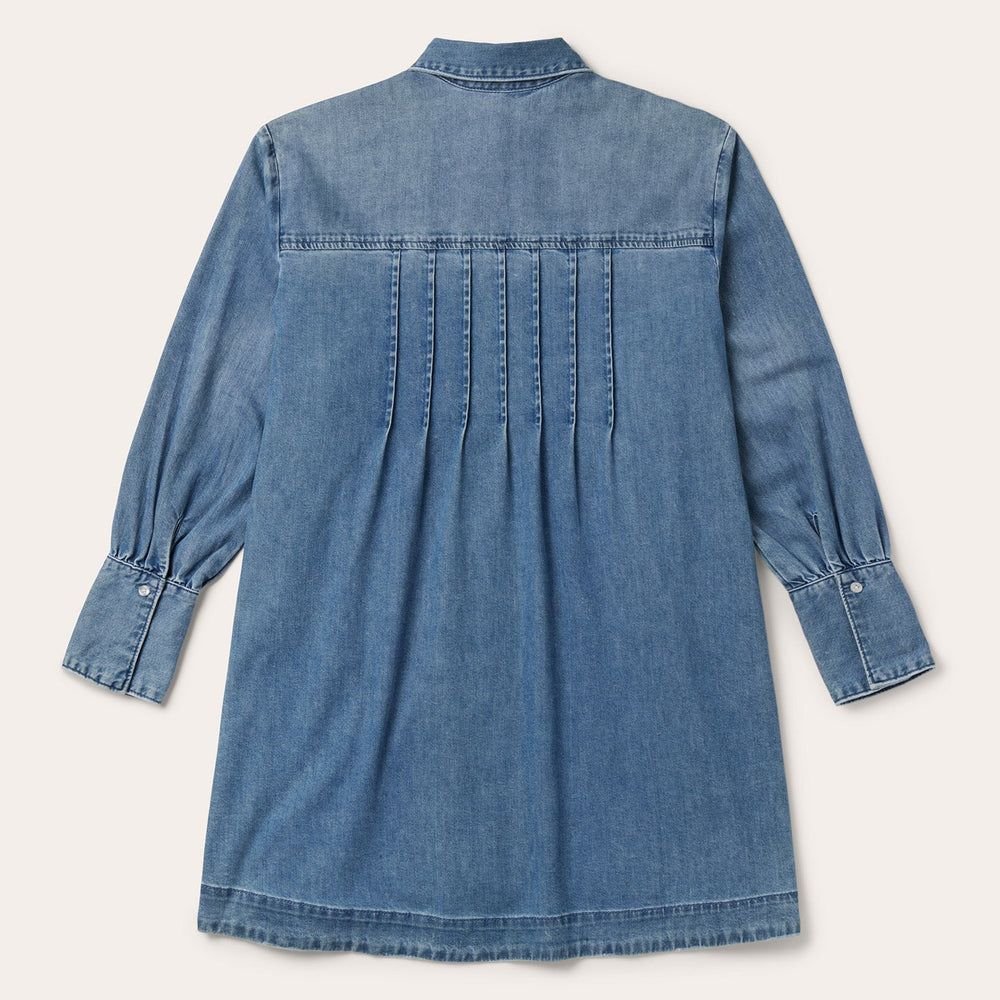 Denim Button Front Shirt Dress Blue | Stetson Women