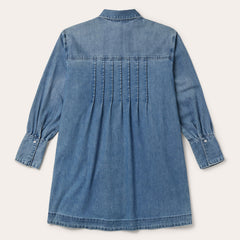 Denim Button Front Shirt Dress Blue | Stetson Women