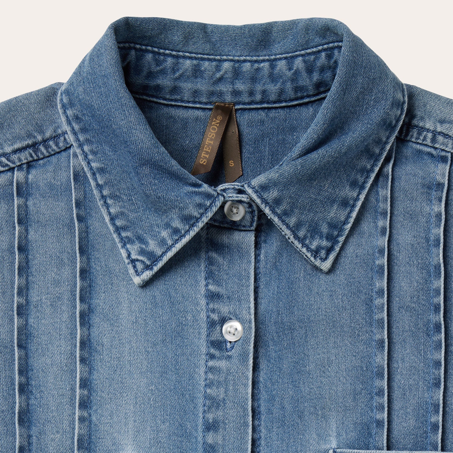 Denim Button Front Shirt Dress Blue | Stetson Women