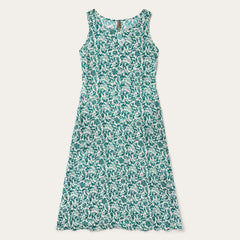Jade Floral Print Sleeveless Dress Green | Stetson Women