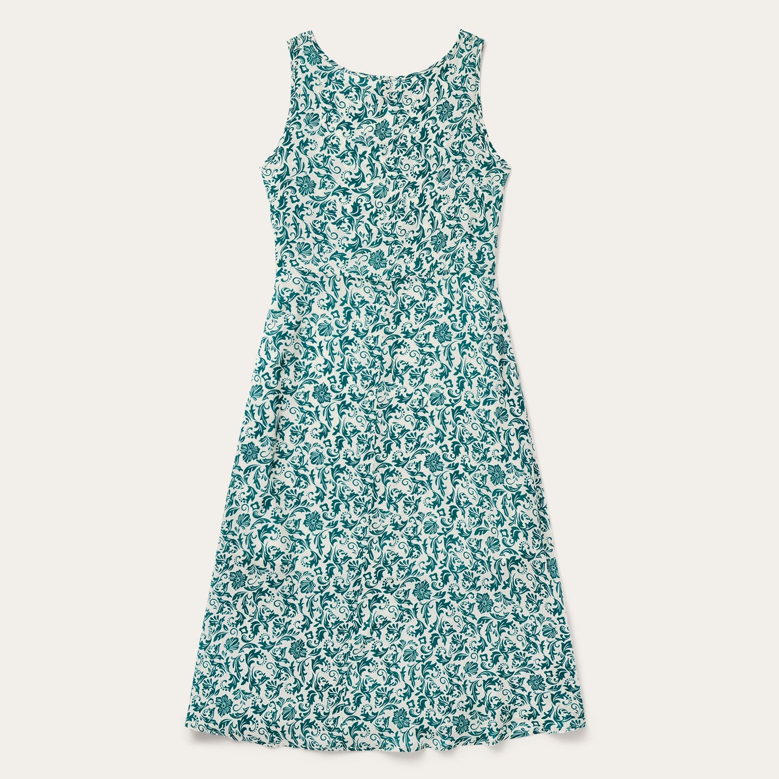 Jade Floral Print Sleeveless Dress Green | Stetson Women