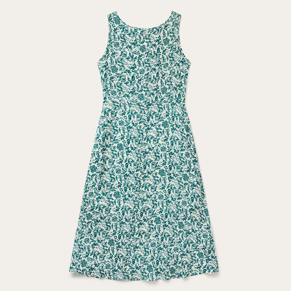 Jade Floral Print Sleeveless Dress Green | Stetson Women
