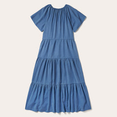 Denim Long Three Tiered Dress Blue | Stetson Women