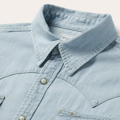 Light Blue Denim Western Shirt Blue | Stetson Men