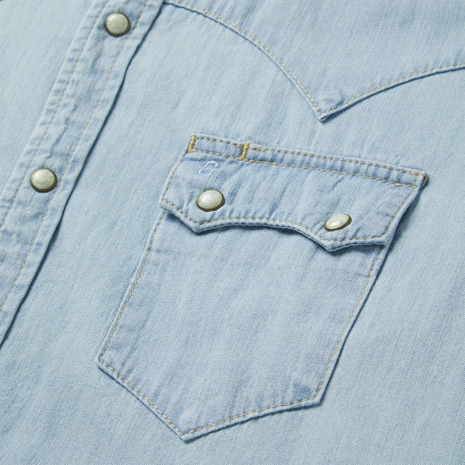 Light Blue Denim Western Shirt Blue | Stetson Men