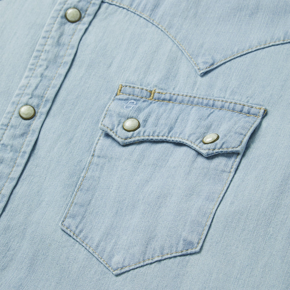 Light Blue Denim Western Shirt Blue | Stetson Men