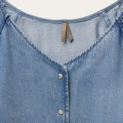 Denim Snap Front Blouse Blue | Stetson Women