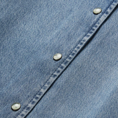 Denim Snap Front Blouse Blue | Stetson Women