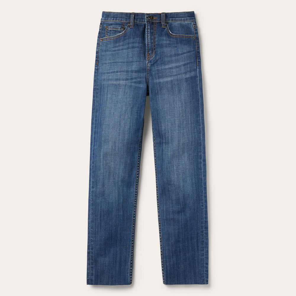 915 High Rise Straight Fit Crop Jeans Blue | Stetson Women
