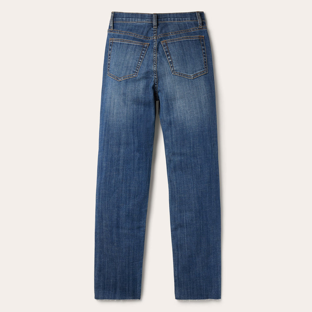 915 High Rise Straight Fit Crop Jeans Blue | Stetson Women