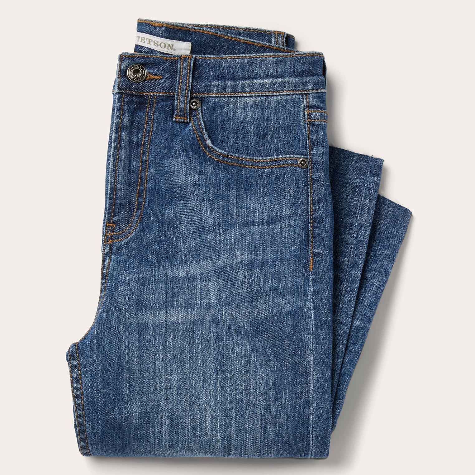915 High Rise Straight Fit Crop Jeans Blue | Stetson Women