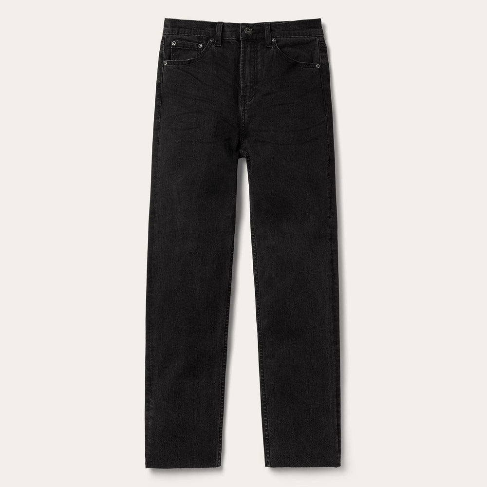 915 High Rise Straight Fit Crop Jeans Black | Stetson Women