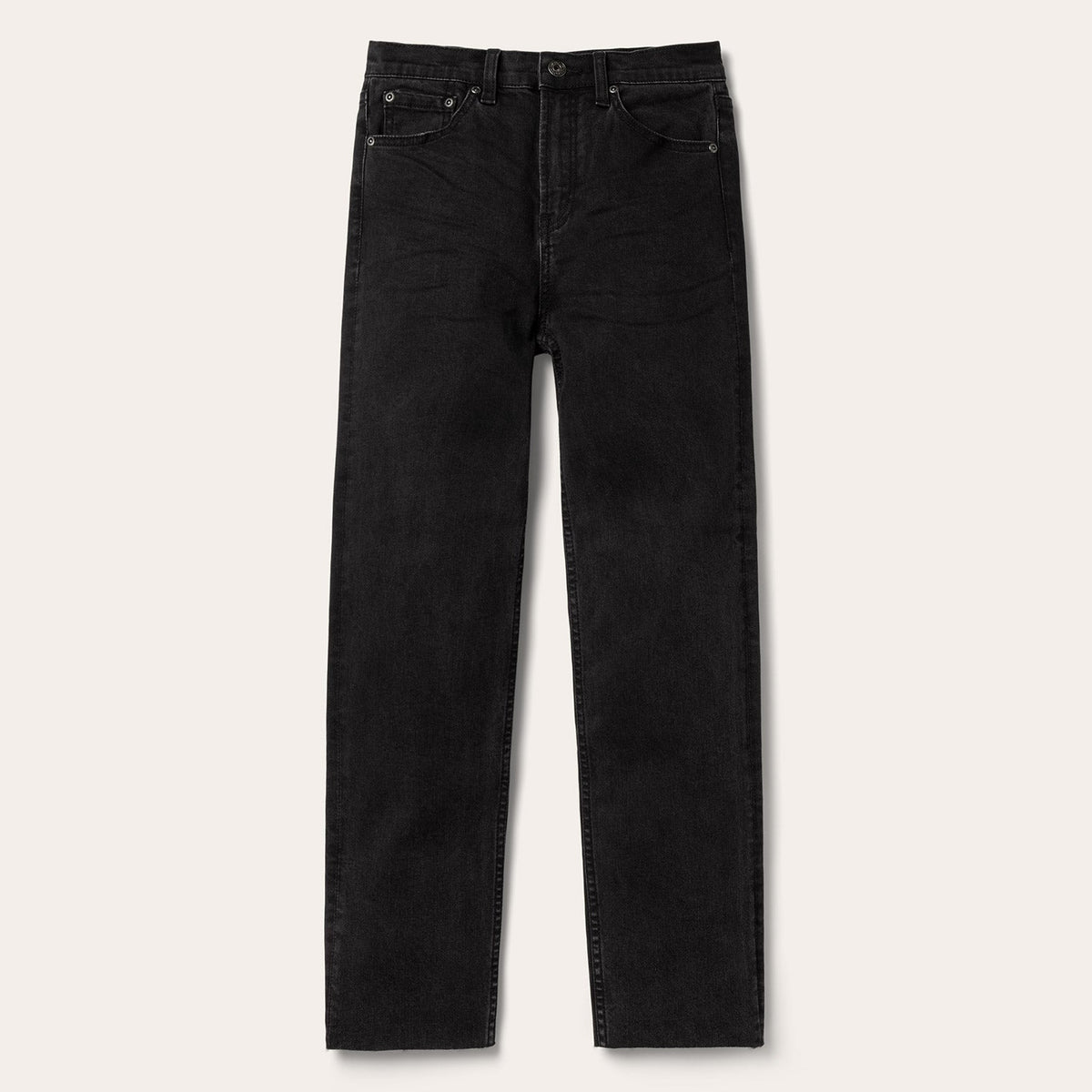 915 High Rise Straight Fit Crop Jeans Black | Stetson Women