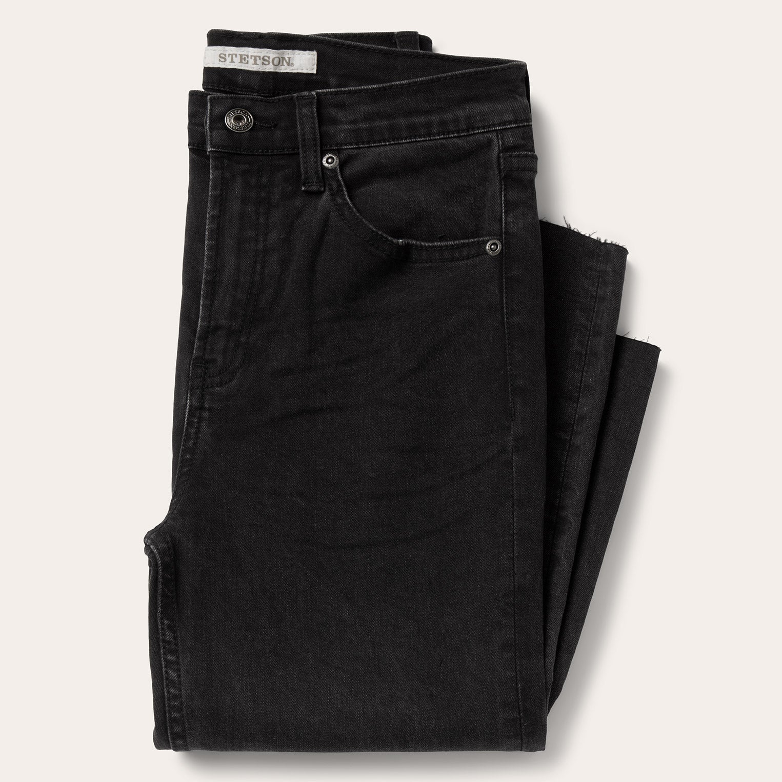 915 High Rise Straight Fit Crop Jeans Black | Stetson Women