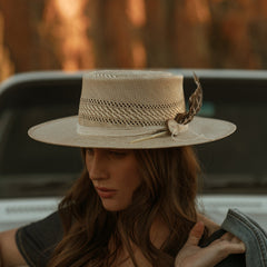 Batterson Straw Hat Ivory/Tan | Stetson Hats