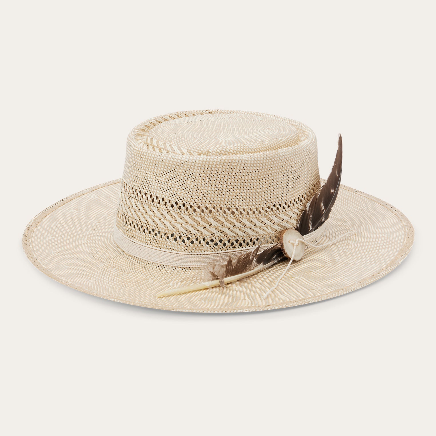Batterson Straw Hat Ivory/Tan | Stetson Hats