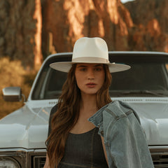 JW Marshall Straw Flat Brim Hat Natural | Stetson Hats