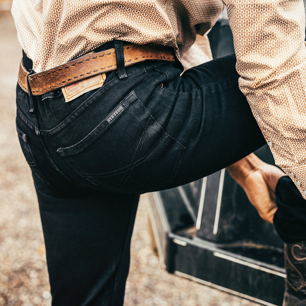1120 Slim Fit Standard Straight Leg Jean Black | Stetson Men