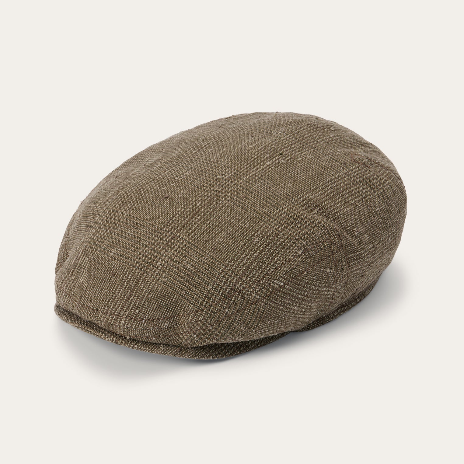 Glen Check Linen/Silk Kent Cap Olive Check | Stetson Hats