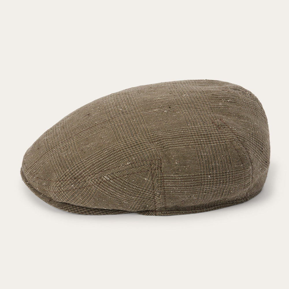 Glen Check Linen/Silk Kent Cap Olive Check | Stetson Hats