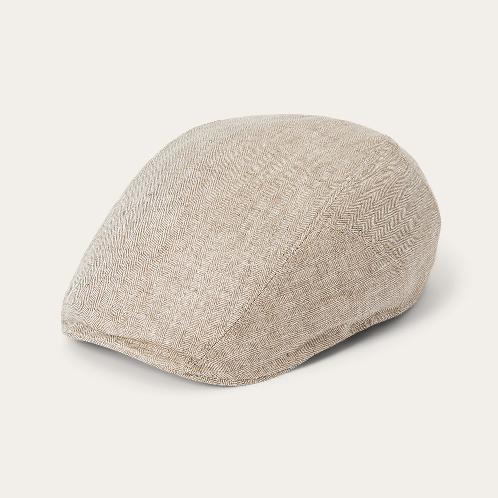 Herringbone Linen Ivy Cap Beige Herringbone | Stetson Hats