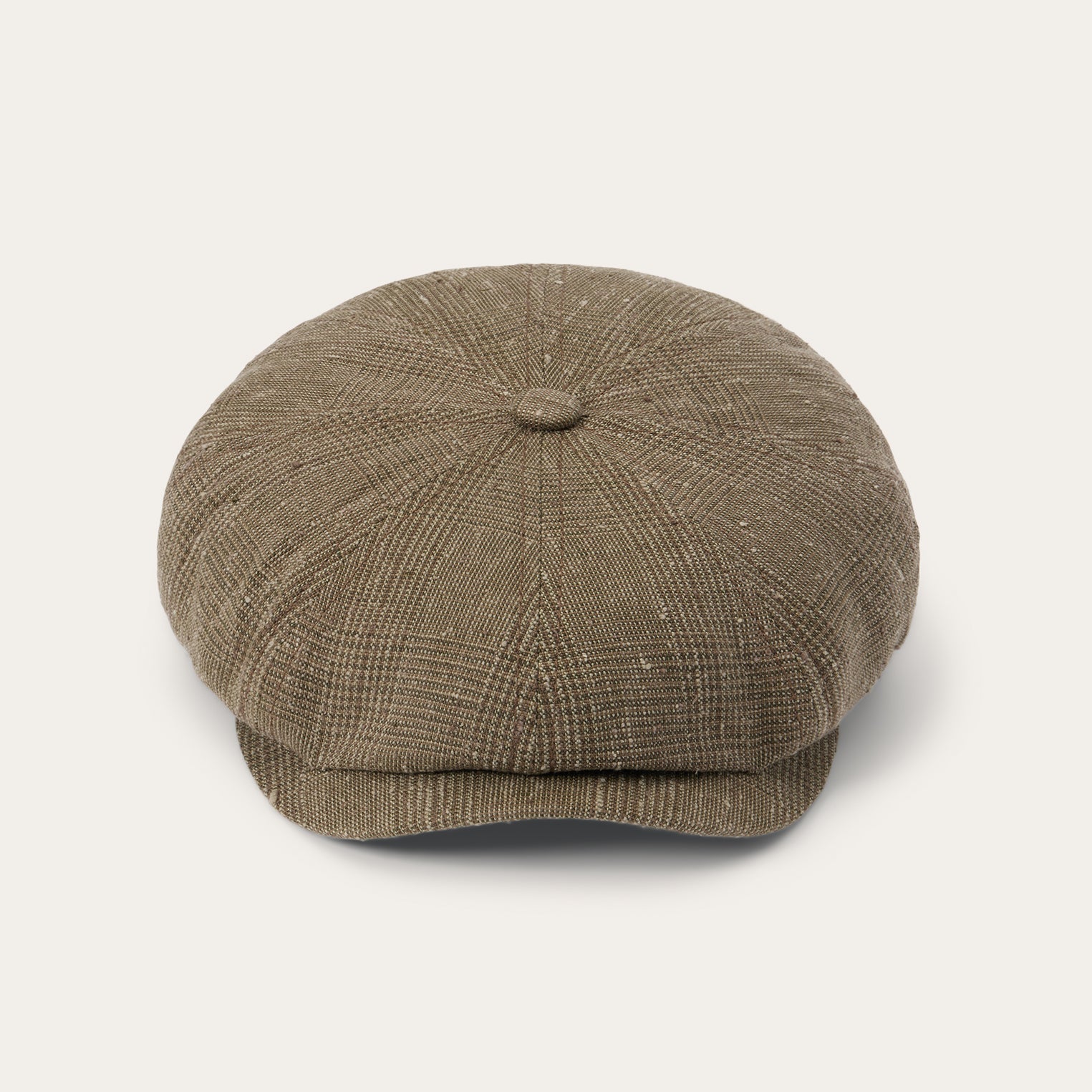 Glen Check Linen/Silk Hatteras Cap Olive Check | Stetson Hats